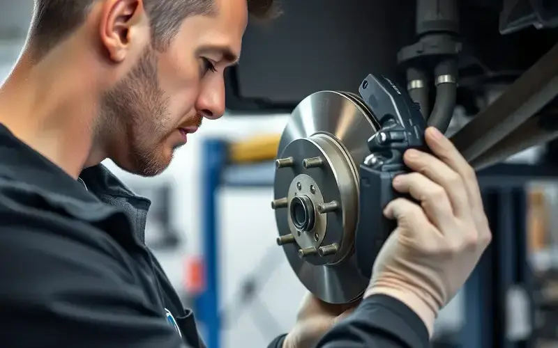 Brake system inspection in progress