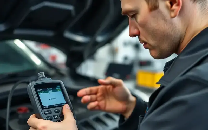 Engine diagnostic scanning in progress